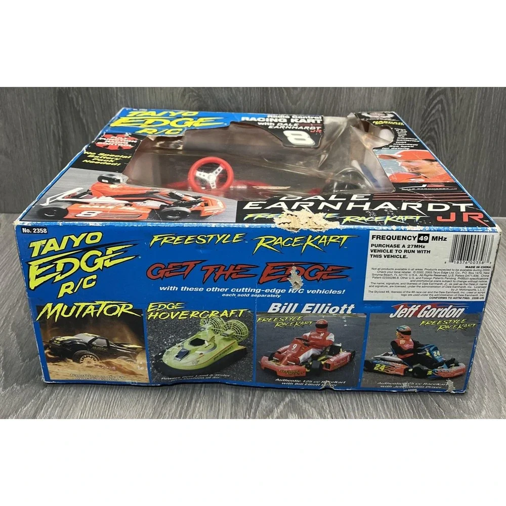 Vintage Taiyo Edge RC Dale Earnhardt Jr Racing Kart 49MHz NASCAR Driver 2003